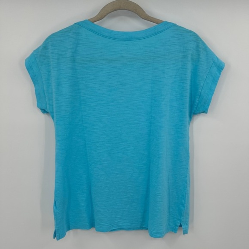 Girls' Turquoise Button-Shoulder Tee - Picture 4 of 4